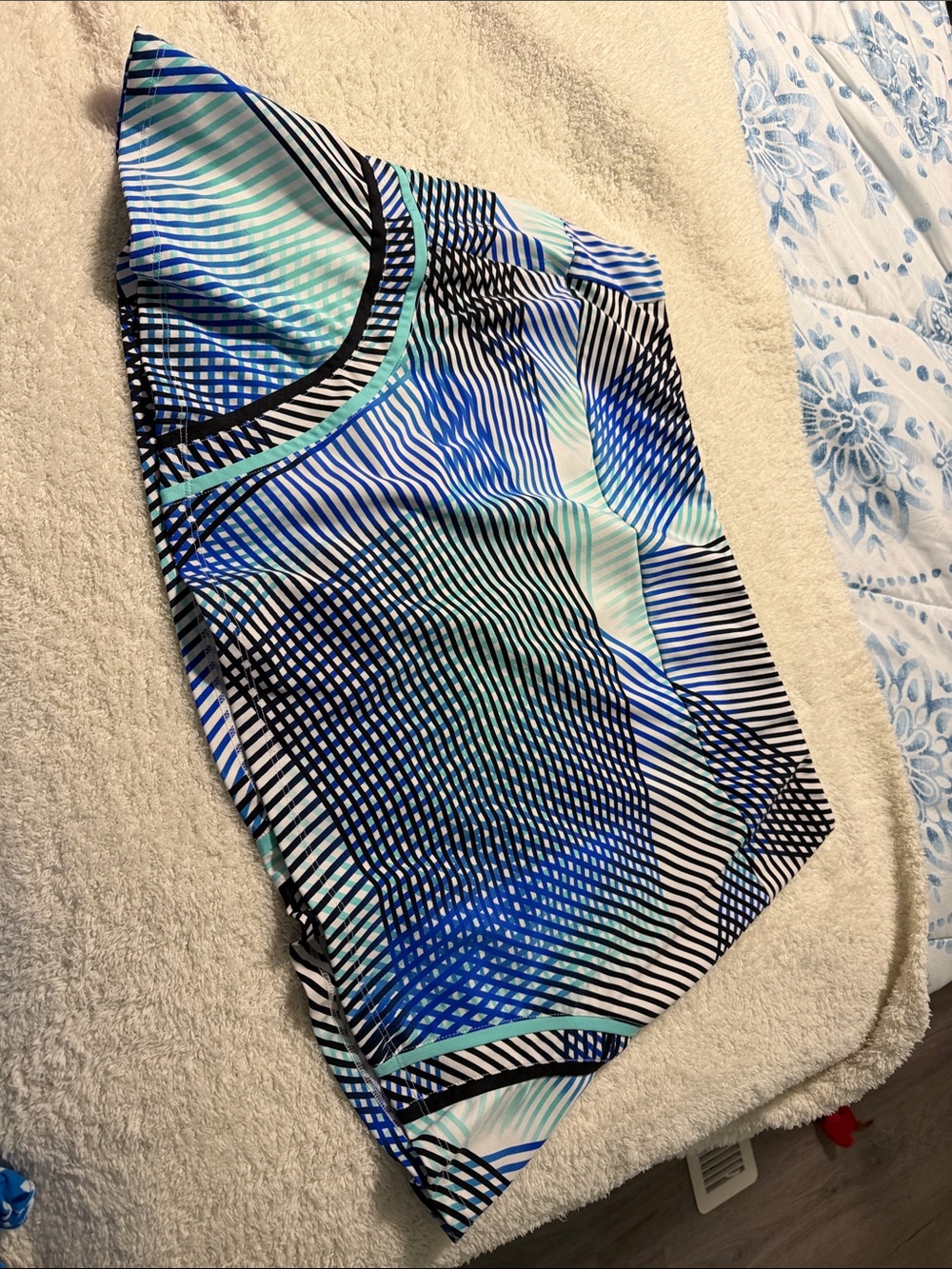 Tail  golf skort Blue, Black & White Geometric biker shorts with pockets XXL